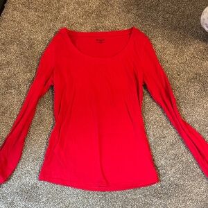 No Boundaries Vibrant Red Long Sleeve Tee